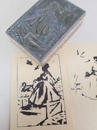 Plancha Cliche Grabado Imprenta Antigua