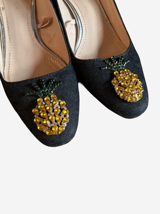 Zapatos Zara Mujer Talla 39 Piña Joya Tacón Medio