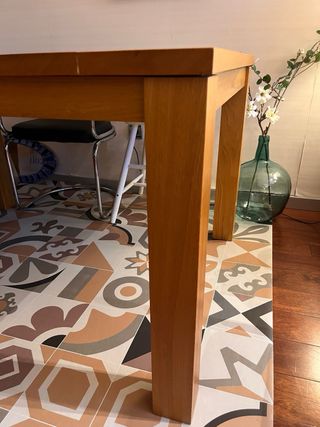 Mesa extensible roble americano hecha a medida. 