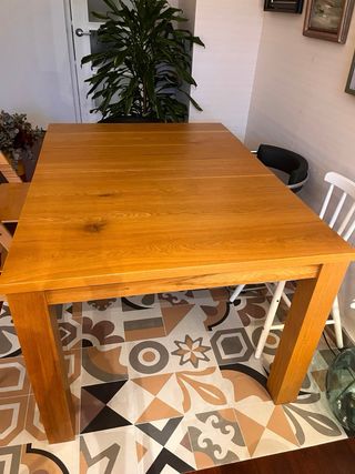 Mesa extensible roble americano hecha a medida. 