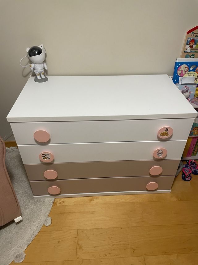 Cómoda cambiador infantil niña