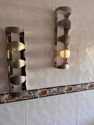 2 Botelleros Zeller Acero Inoxidable Gris