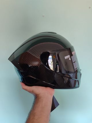 Casco Moto Integral Talla L Negro Carbono