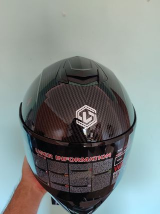 Casco Moto Integral Talla L Negro Carbono