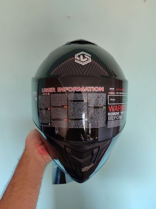 Casco Moto Integral Talla L Negro Carbono