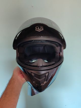 Casco Moto Integral Talla L Negro Carbono