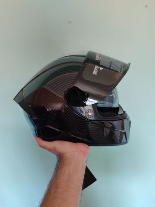 Casco Moto Integral Talla L Negro Carbono