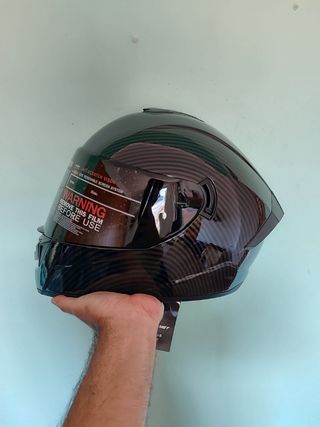Casco Moto Integral Talla L Negro Carbono