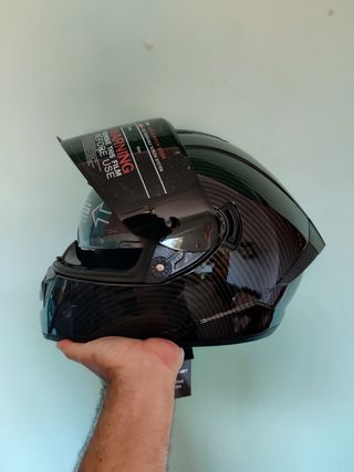 Casco Moto Integral Talla L Negro Carbono