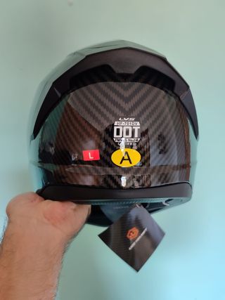 Casco Moto Integral Talla L Negro Carbono