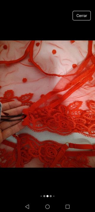 Conjunto lencería rojo sujetador y tanga
