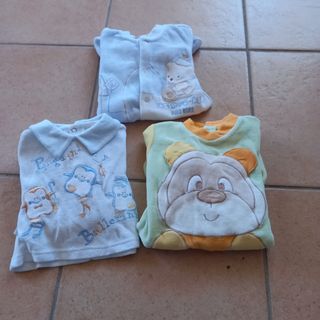 Set 3 pagliaccetti neonato ciniglia 1 mese