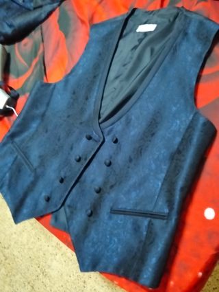 Chaleco de traje azul marino para hombre