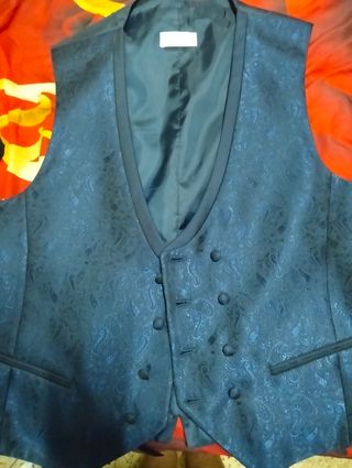 Chaleco de traje azul marino para hombre