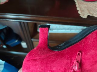 Botines rojos tacón 6cm lazo exterior talla 40