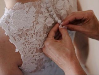 Vestido de Novia con cancán.