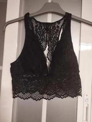 Top encaje Intimissimi S/M negro