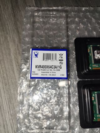2x Kingston 1GB DDR RAM Módulos