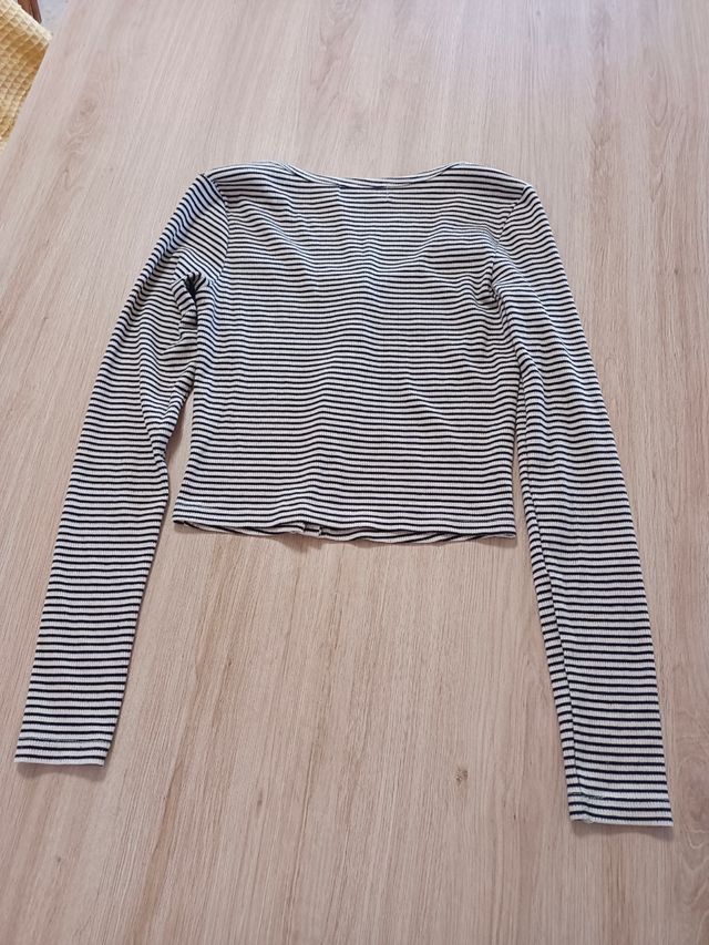 Camiseta Bershka rayas corta XS