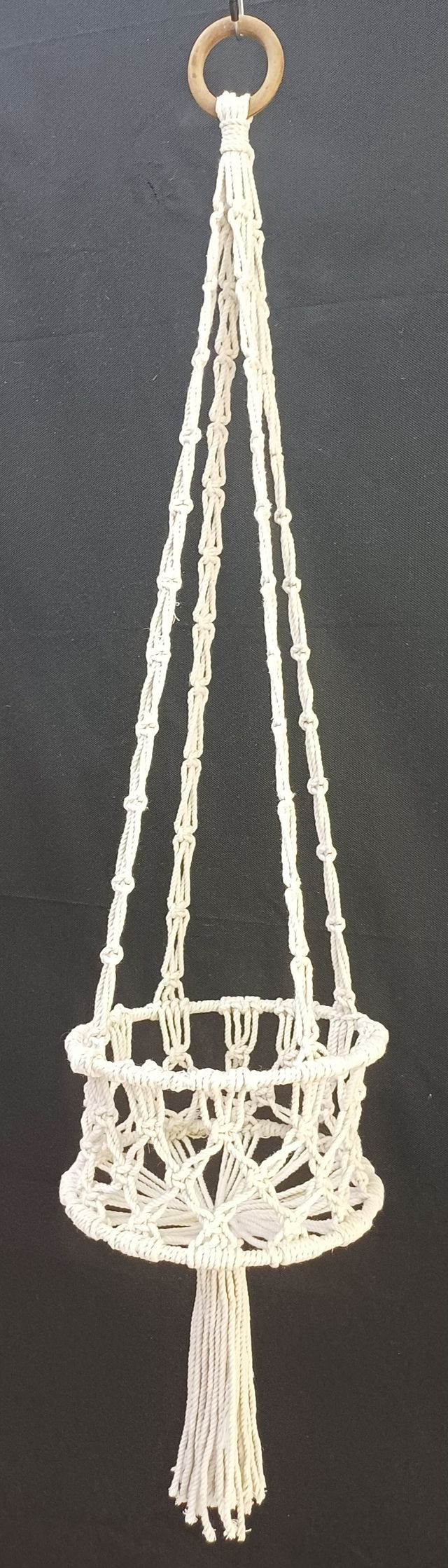 Fioriera da appendere in cotone macramè