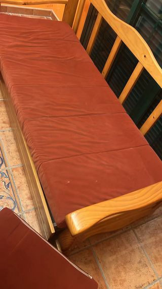 Sofá con abajo cama 3 plazas madera y tela 