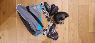 Patines en línea, bolsa y casco