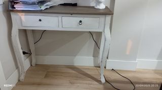 Escritorio/Cómoda Madera Blanca y Marrón