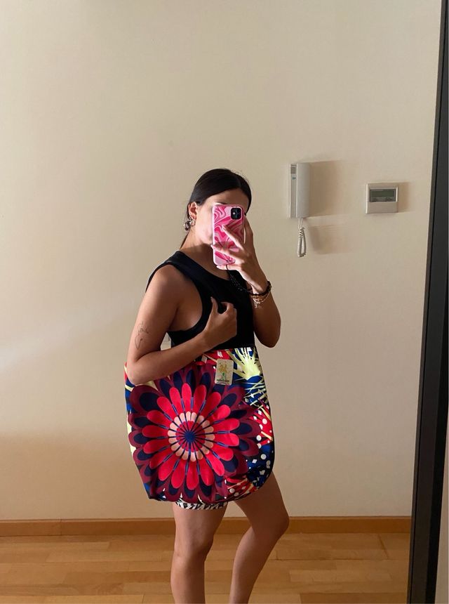 Bolso de playa con estampado floral