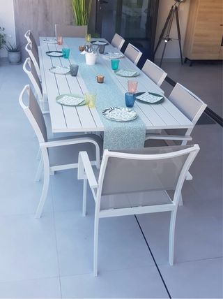Mesa extensible terraza + 10 sillas - Antequera