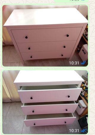 Cómoda blanca de madera
