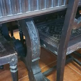 Conjunto Comedor Madera Maciza Antigua