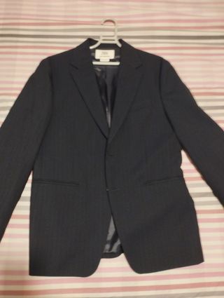 Americana Hombre Azul marino con raya diplomatica