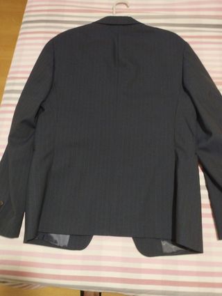 Americana Hombre Azul marino con raya diplomatica