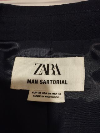 Americana Hombre Azul marino con raya diplomatica