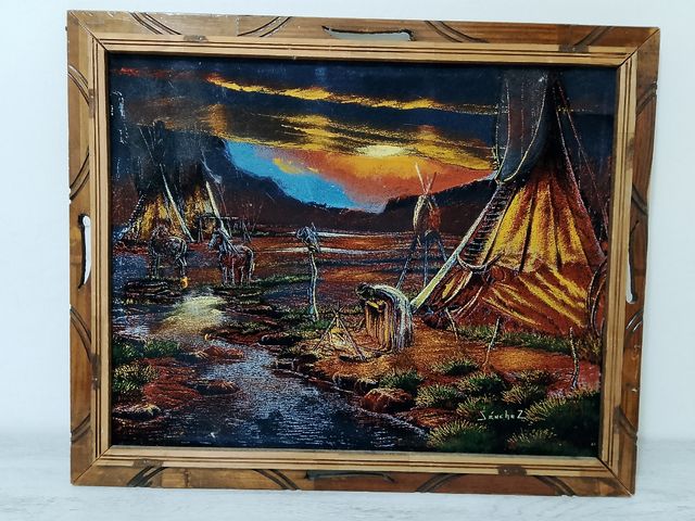 Pintura en terciopelo nativo americano