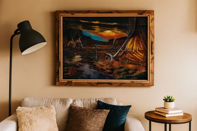 Pintura en terciopelo nativo americano