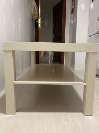 Mesa de centro blanca de madera