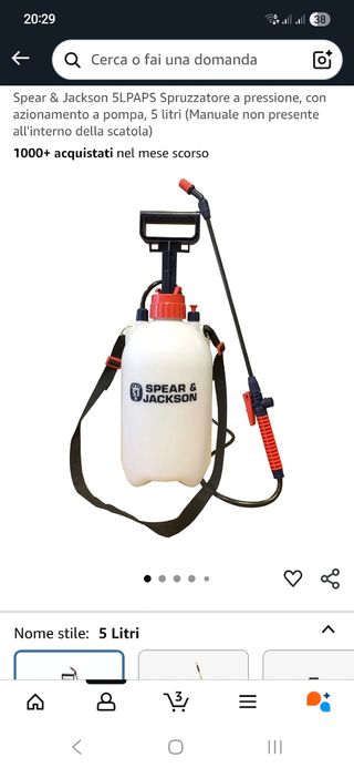 Spruzzatore a pressione Spear & Jackson 5L