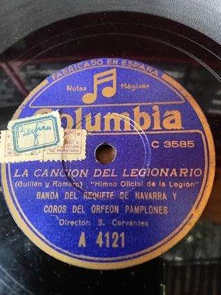 2 Discos gramófono "la canción del legionario" 