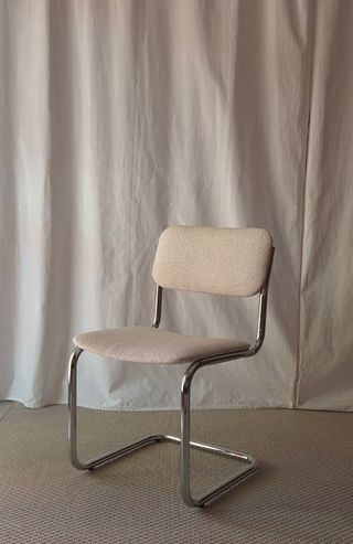 Silla Vintage Estilo Cesca Beige/Plata