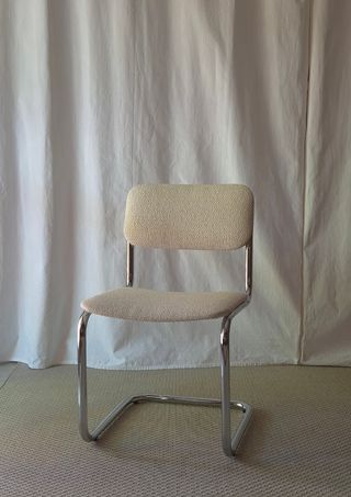 Silla Vintage Estilo Cesca Beige/Plata