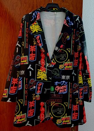 Chaqueta Americana Estampado Neón Tokyo Talla 3XL