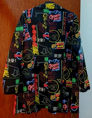 Chaqueta Americana Estampado Neón Tokyo Talla 3XL