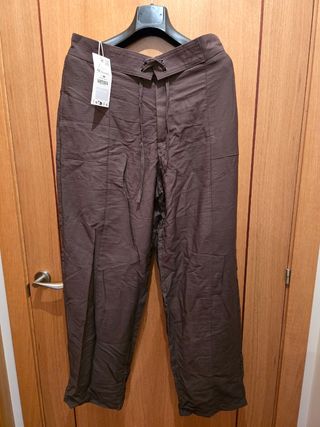 Pantalón Zara Marrón Talla L Hombre Nuevo