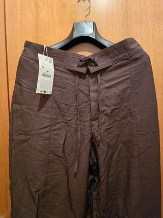 Pantalón Zara Marrón Talla L Hombre Nuevo