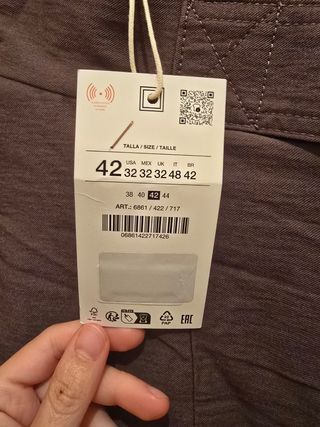 Pantalón Zara Marrón Talla L Hombre Nuevo