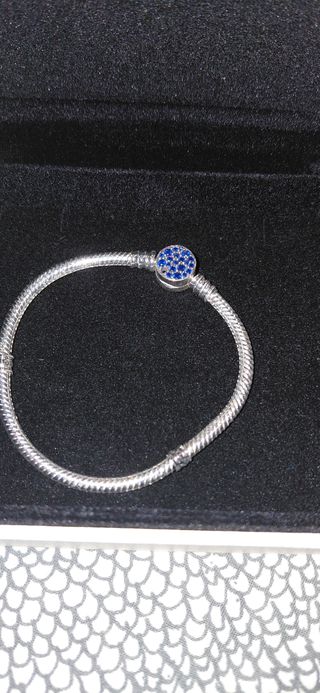 Pulsera Pandora Talla 17 Plata y Azul