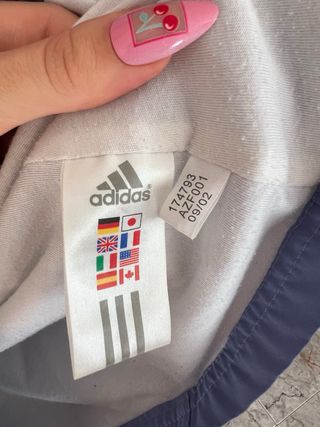 Chaqueta Adidas Vintage Azul Talla M con Capucha
