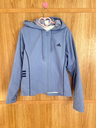Chaqueta Adidas Vintage Azul Talla M con Capucha