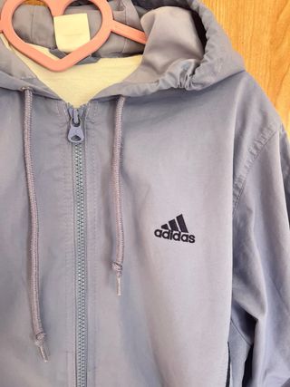 Chaqueta Adidas Vintage Azul Talla M con Capucha